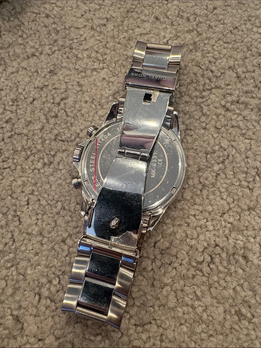 Michael Kors Silver-Tone Chronograph Bracelet Watch